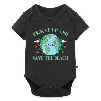 Bathing beach & sea plastic-free against pollution - Baby Premium short-sleeve bodysuit - black - Front