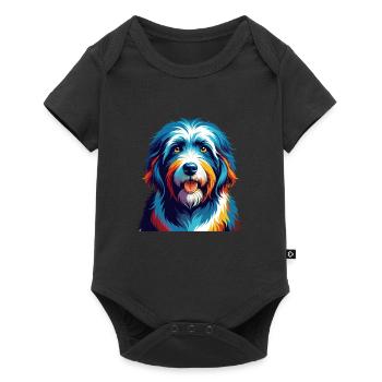Vieux chien de berger anglais race coloré dessin animé Kawaii - Body à manches courtes Premium Bébé - noir - Devant