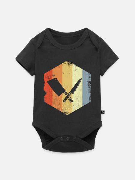 Metzger Hackbeil Skizze - Baby Premium Kurzarmbody - Schwarz