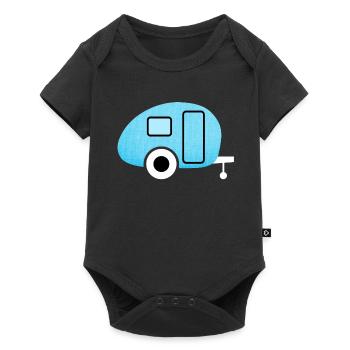 Caravane Caravane Toile Lin Camping Camper - Body à manches courtes Premium Bébé - noir - Devant