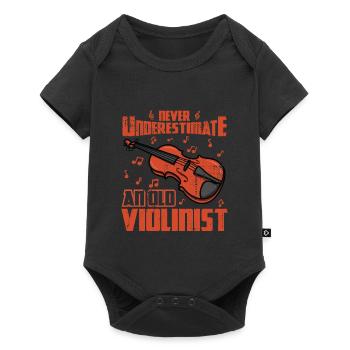 Ne sous-estimez jamais un vieux violoniste - Body à manches courtes Premium Bébé - noir - Devant