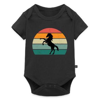 Retro Horse Silhouette Design - Baby Premium short-sleeve bodysuit - black - Front