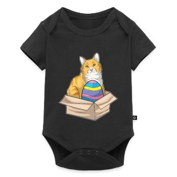 Cat Easter Easter Egg - Baby Premium short-sleeve bodysuit - black - Front