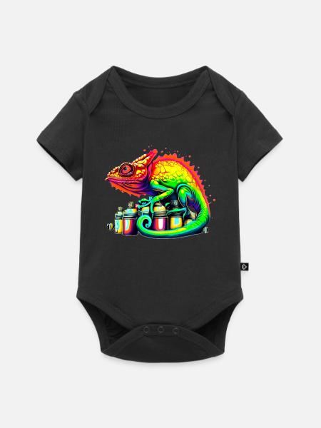 Chamäleon - Baby Premium Kurzarmbody - Schwarz