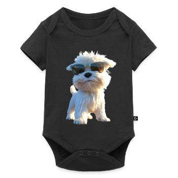 Malteser Kleiner Maltese Hund Liebe Süße Malteser - Baby Premium Kurzarmbody - Schwarz - Vorne