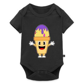 Eiswaffel Ostern Osterei - Baby Premium Kurzarmbody - Schwarz - Vorne