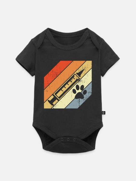 Retro Spritze - Baby Premium Kurzarmbody - Schwarz