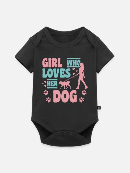 Hundeliebhaberin - Baby Premium Kurzarmbody - Schwarz