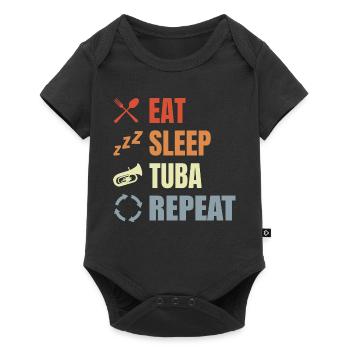 Manger Dormir Tuba Répéter - Body à manches courtes Premium Bébé - noir - Devant
