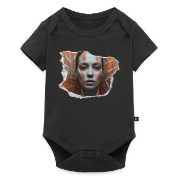 Heavy Kunstvoll skizziert Minimalistisch und doch - Baby Premium Kurzarmbody - Schwarz - Vorne