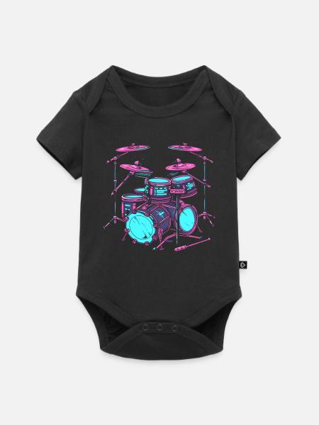 Trapset Zeichnung - Baby Premium Kurzarmbody - Schwarz