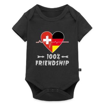 100 % amitié entre la Suisse et l'Allemagne - Body à manches courtes Premium Bébé - noir - Devant