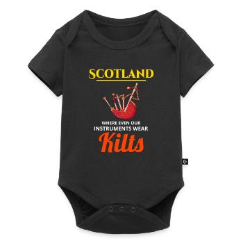Instrument de joueur de cornemuse Kilts écossais - Body à manches courtes Premium Bébé - noir - Devant