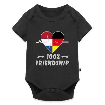 Netherlands and Germany 100% friendship - Baby Premium short-sleeve bodysuit - black - Front