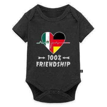 Mexico and Germany 100% friendship - Baby Premium short-sleeve bodysuit - black - Front