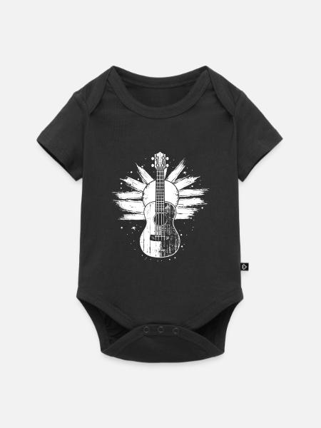 Ukulele Skizze - Baby Premium Kurzarmbody - Schwarz