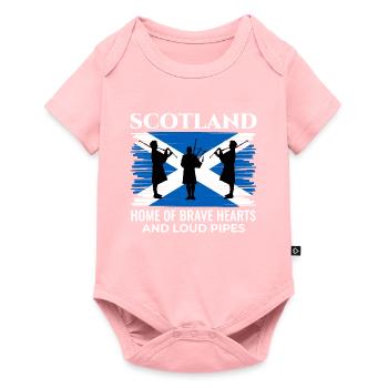 Instrument de joueur de cornemuse Drapeau écossais de l’Écosse - Body à manches courtes Premium Bébé - rose - Devant