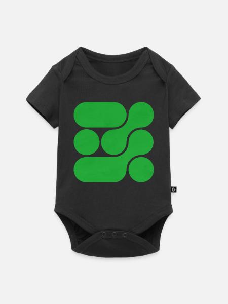 OCHOOO - GRÜN - Baby Premium Kurzarmbody - Schwarz