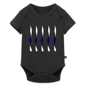 Silhouettes de Flammes Bleues - Body à manches courtes Premium Bébé - noir - Devant