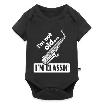 Saxophon klassische Musik Sprüche lustig Symbol - Baby Premium Kurzarmbody - Schwarz - Vorne