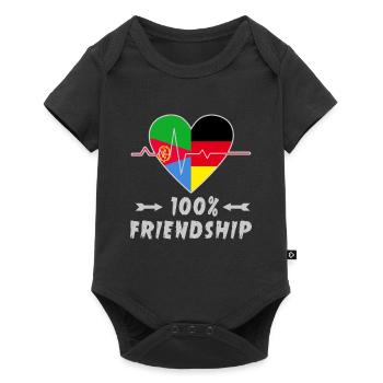 Eritrea und Deutschland 100% Freundschaft - Baby Premium Kurzarmbody - Schwarz - Vorne