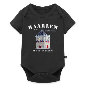 Haarlem Facade De Waag, Netherlands Hand Drawing - Baby Premium short-sleeve bodysuit - black - Front