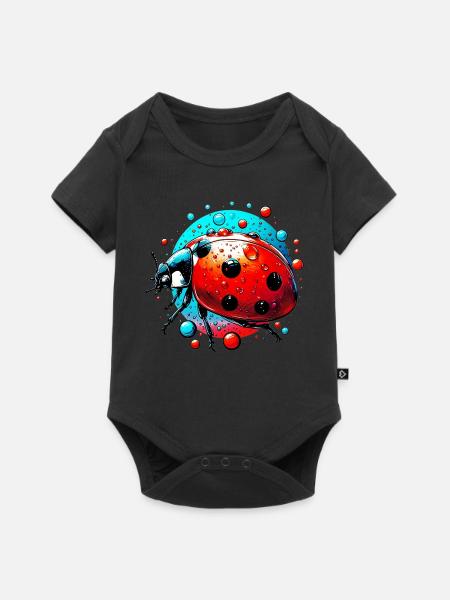 Marienkäfer - Baby Premium Kurzarmbody - Schwarz