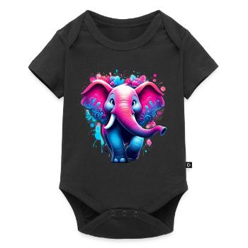 Éléphant - Body à manches courtes Premium Bébé - noir - Devant