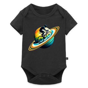 Cyclist on Saturn - Baby Premium short-sleeve bodysuit - black - Front