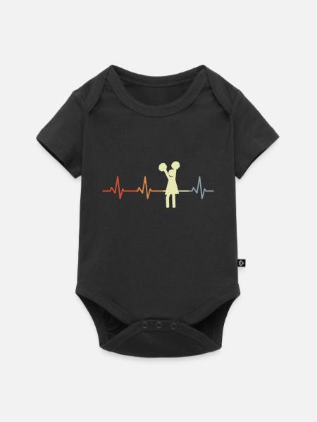 Cheerleaderin Herzlinie - Baby Premium Kurzarmbody - Schwarz