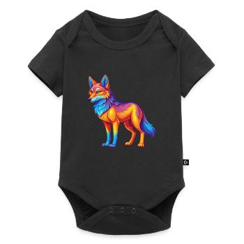 Coyote Colorful Kawaii Cartoon Character Clipart - Baby Premium short-sleeve bodysuit - black - Front