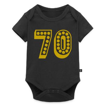 70. 70 JAHRE. 70-JÄHRIGES JUBILÄUM. 70-JÄHRIGES JUBILÄUM. - Baby Premium Kurzarmbody - Schwarz - Vorne