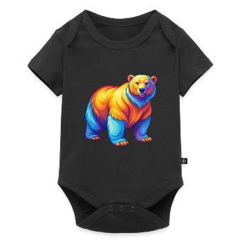 Polar Bear Colorful Kawaii Cartoon Character - Baby Premium short-sleeve bodysuit - black - Front