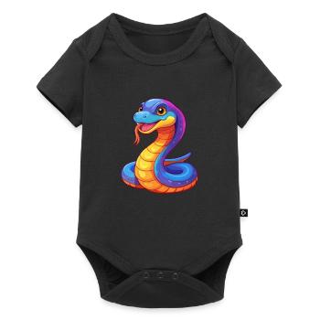 Snake Colorful Kawaii Cartoon Character Clipart - Baby Premium short-sleeve bodysuit - black - Front