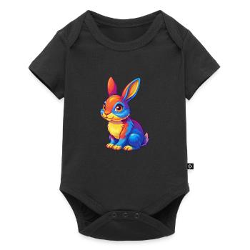 Rabbit Colorful Kawaii Cartoon Character Clipart - Baby Premium short-sleeve bodysuit - black - Front