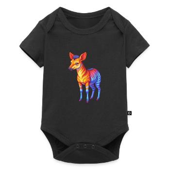 Okapi Colorful Kawaii Cartoon Character Clipart - Baby Premium short-sleeve bodysuit - black - Front