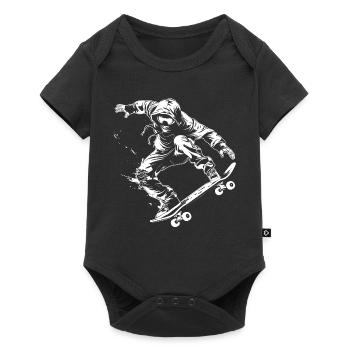Look de dessin animé de skateur - Body à manches courtes Premium Bébé - noir - Devant