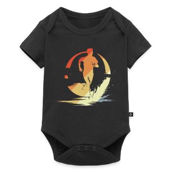 Marathon Runner Sketch Vintage - Baby Premium short-sleeve bodysuit - black - Front