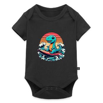 Mignon T-Rex Surfer Surfer Surfer Surfer Cadeau de surf - Body à manches courtes Premium Bébé - noir - Devant