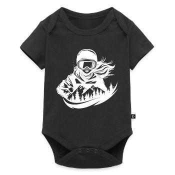 Snowboardeuse Fille - Body à manches courtes Premium Bébé - noir - Devant