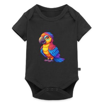 Parrot Colorful Kawaii Cartoon Character Bird - Baby Premium short-sleeve bodysuit - black - Front