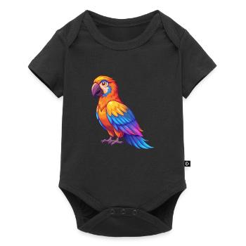 Parrot Colorful Kawaii Cartoon Character Bird - Baby Premium short-sleeve bodysuit - black - Front