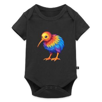 Kiwi oiseau Coloré Kawaii Dessin animé Personnage Oiseau - Body à manches courtes Premium Bébé - noir - Devant