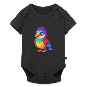 Kuckuck Bunt Kawaii Cartoon Figur Vogel - Baby Premium Kurzarmbody - Schwarz - Vorne