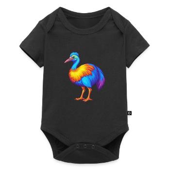 Cassowary Colorful Kawaii Cartoon Character Bird - Baby Premium short-sleeve bodysuit - black - Front