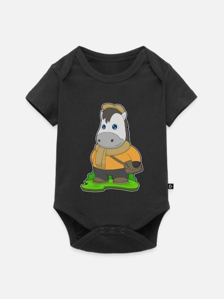 Pferd Handtasche - Baby Premium Kurzarmbody - Schwarz