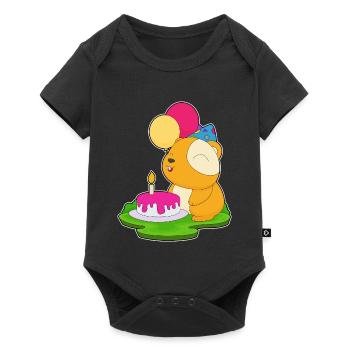 Hamster Birthday Cake - Baby Premium short-sleeve bodysuit - black - Front