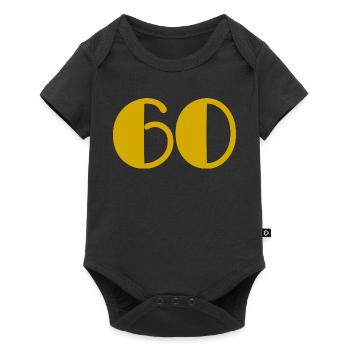 60. 60 JAHRE. 60-JÄHRIGES JUBILÄUM. 60. GEBURTSTAG. - Baby Premium Kurzarmbody - Schwarz - Vorne