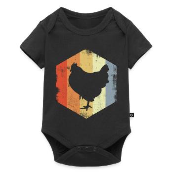 Vintage Chicken - Baby Premium short-sleeve bodysuit - black - Front