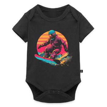 Look snowboarder des années 80 - Body à manches courtes Premium Bébé - noir - Devant